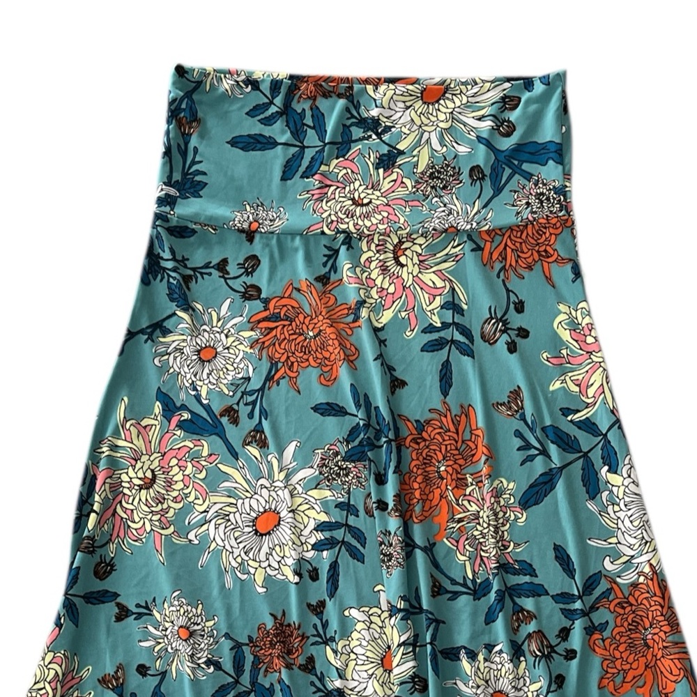 LuLaRoe Floral Maxi Skirt • Foldable Yoga Waistband • A-line • Ankle-length - Picture 6 of 9